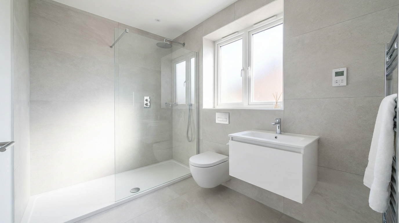 Local plumber fitting a new bathroom